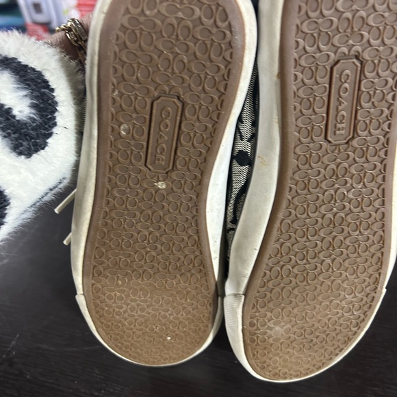 Coach Black and White Leather Sneakers - Picture 5 of 7